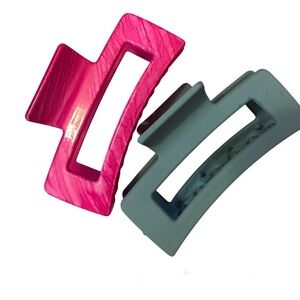 Stylish Pink and Gray Hair Clips